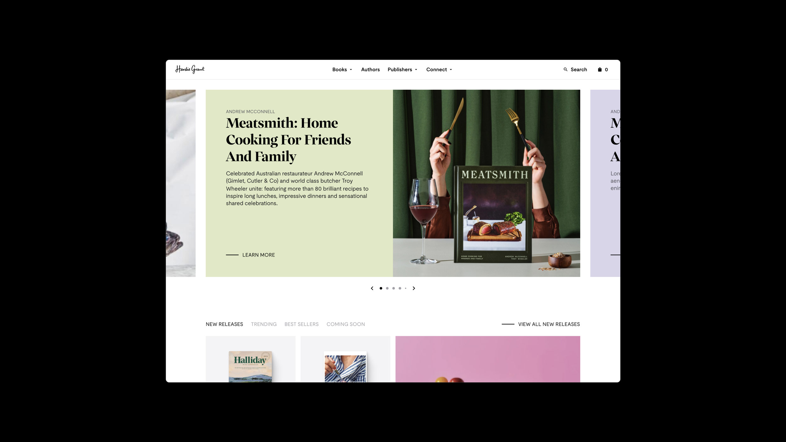 Hardie Grant website design process including workshops, landscape review, and user research findings