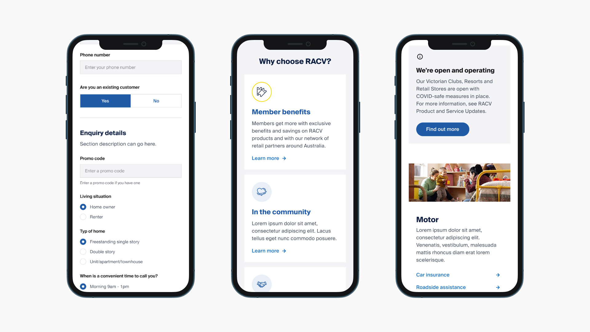 RACV digital experience demonstrating improved brand aesthetic and accessibility enhancements