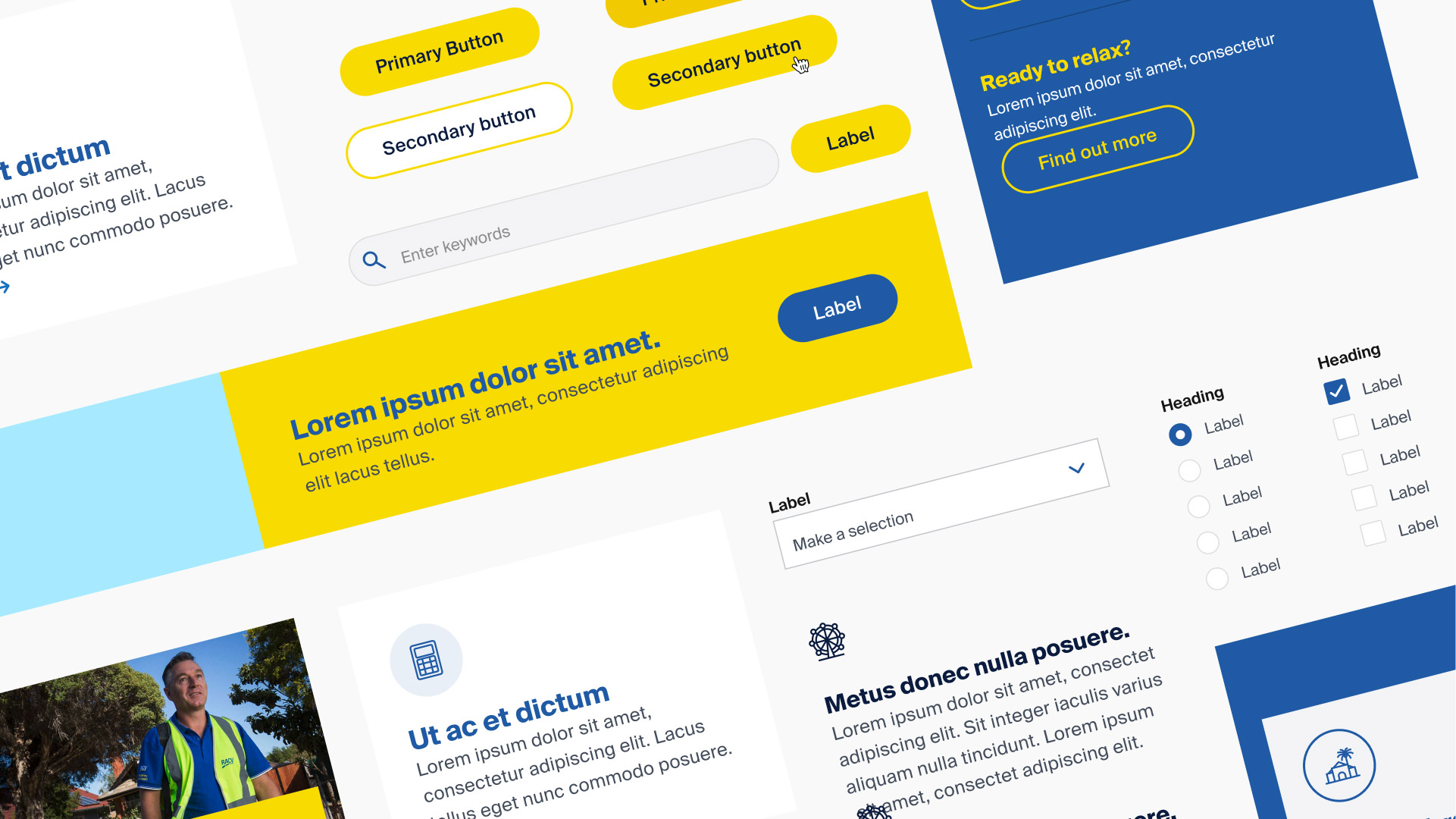RACV final design system showing sustainable experience language and team collaboration tools